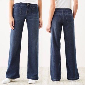 J. Jill Authentic Fit Full Leg Jeans Wide Leg Medium Wash 8P